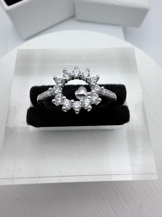 Circle Outline with Mini Heart Ring