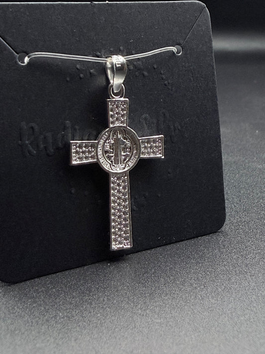 Zirconia Saint Benedict Cross Pendant