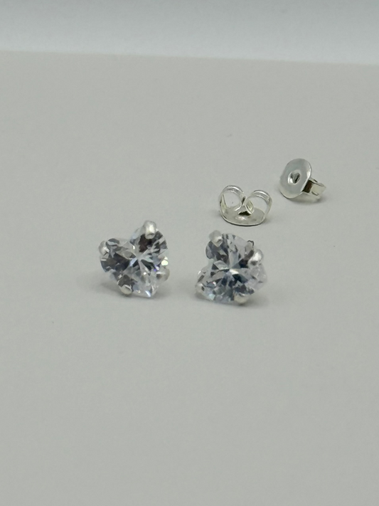 CZ Heart Studs