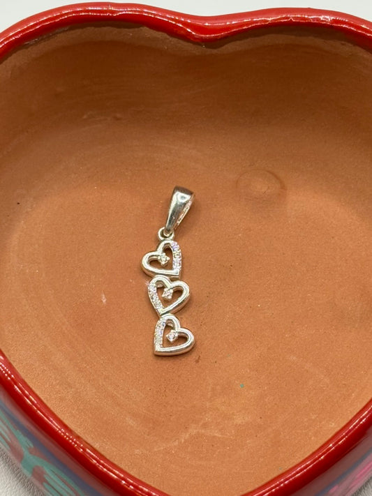 3 Cubic Zirconia Hearts