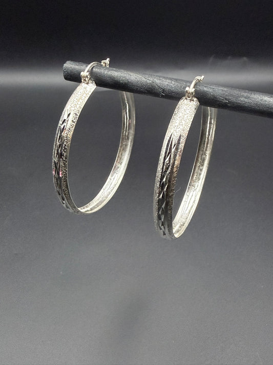 Diamond-Cut Hoop Earrings