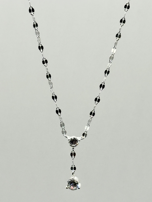 Mini CZ Shiny Necklace & Earrings
