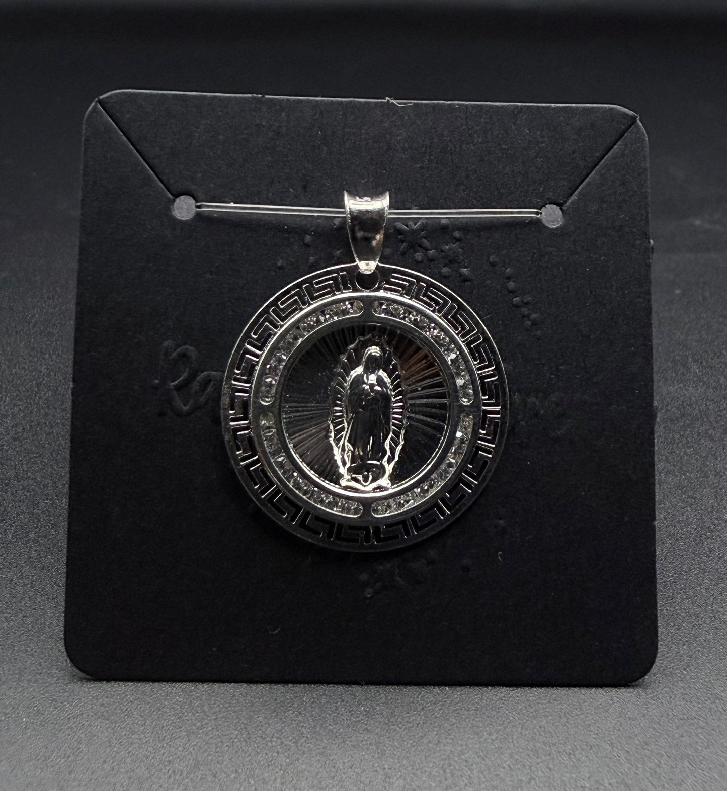 Virgen de Guadalupe Greek Key Pendant