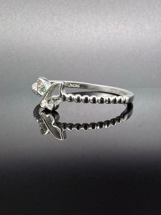 CZ Butterfly Sterling Silver Ring