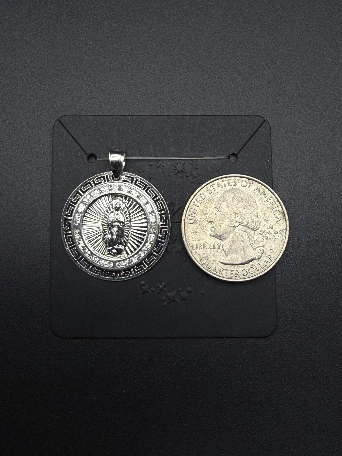 Virgen de Guadalupe Greek Key Pendant