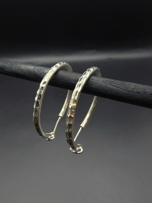 Textured Open Hoop Earrings