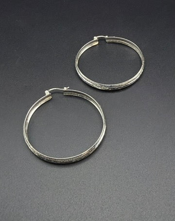 Diamond-Cut Hoop Earrings