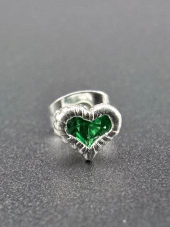 Mini Green Heart Studs