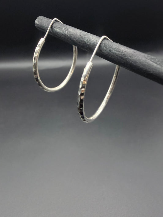 Textured Open Hoop Earrings