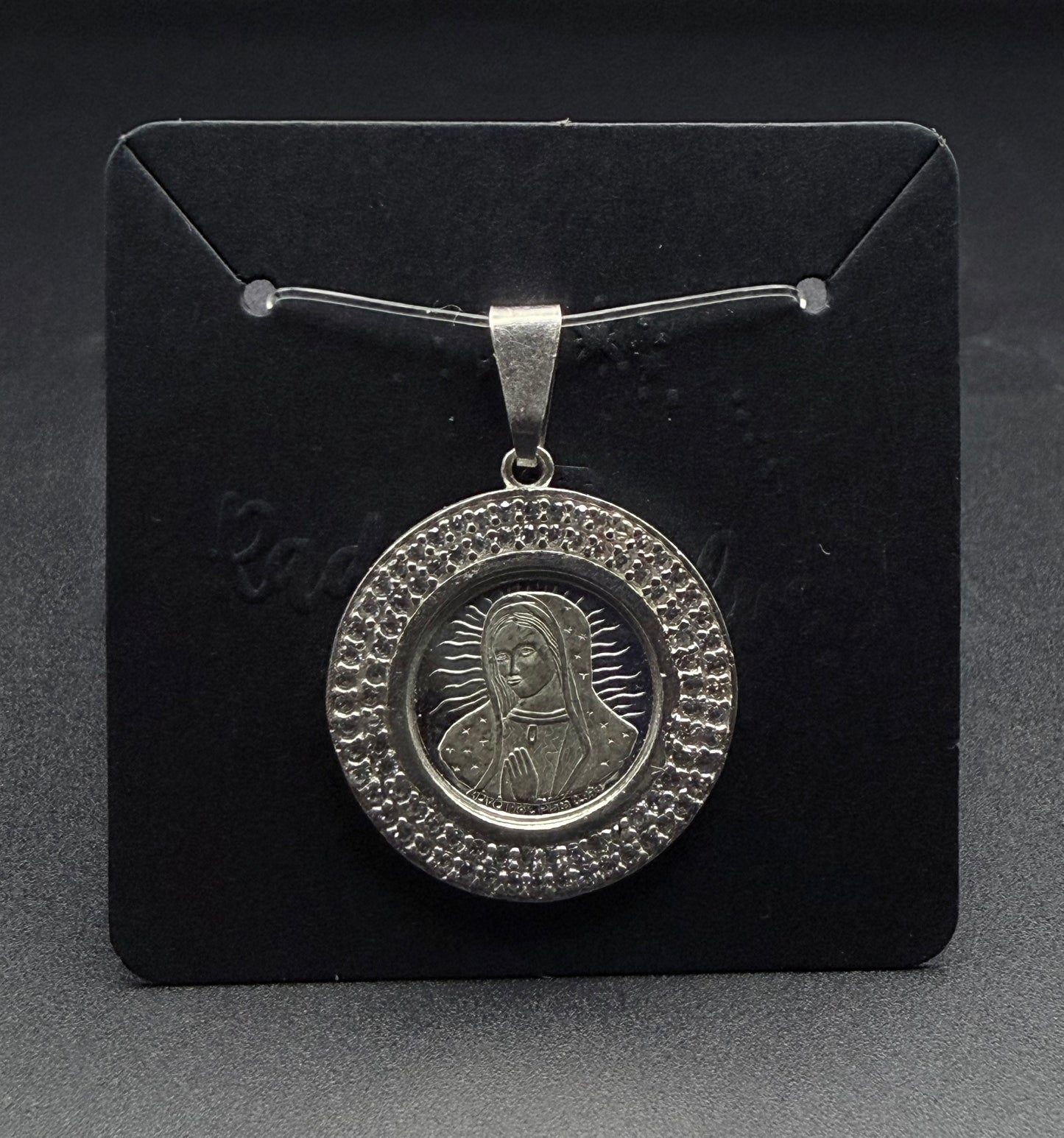 Virgen de Guadalupe Textured Round Pendant
