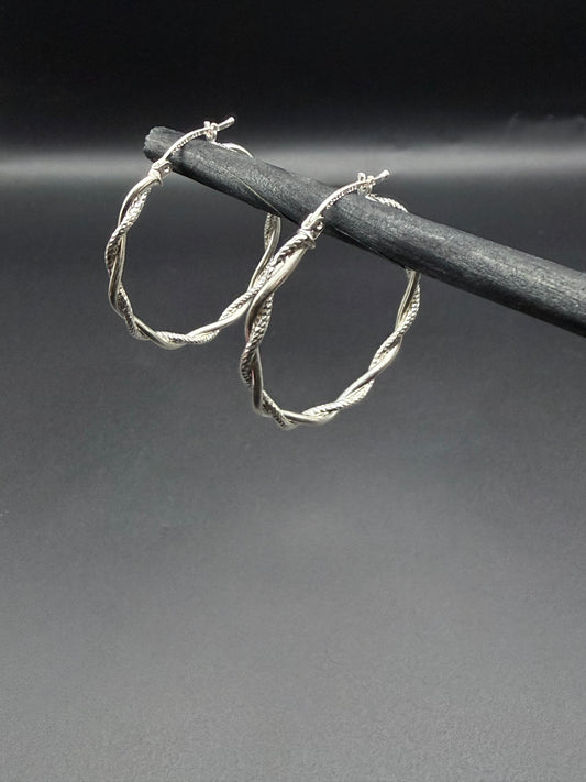 Twisted Rope Hoop Earrings