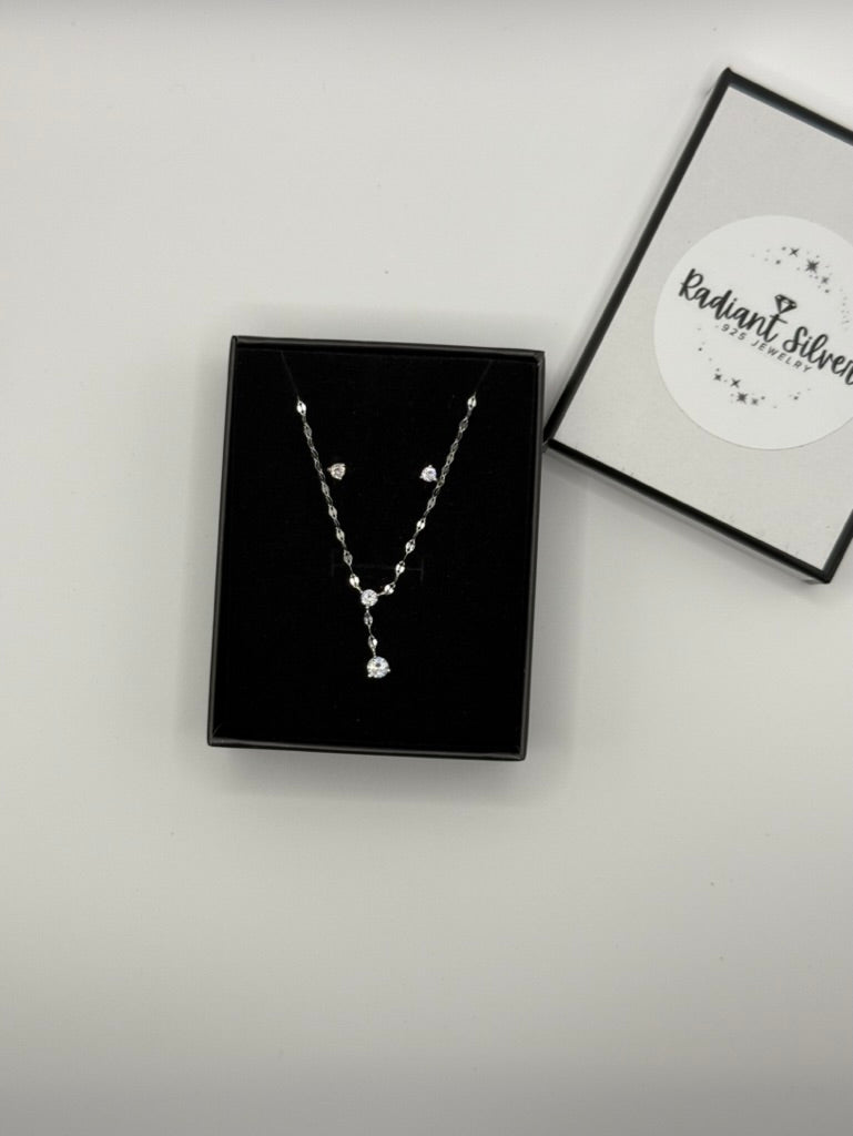 Mini CZ Shiny Necklace & Earrings