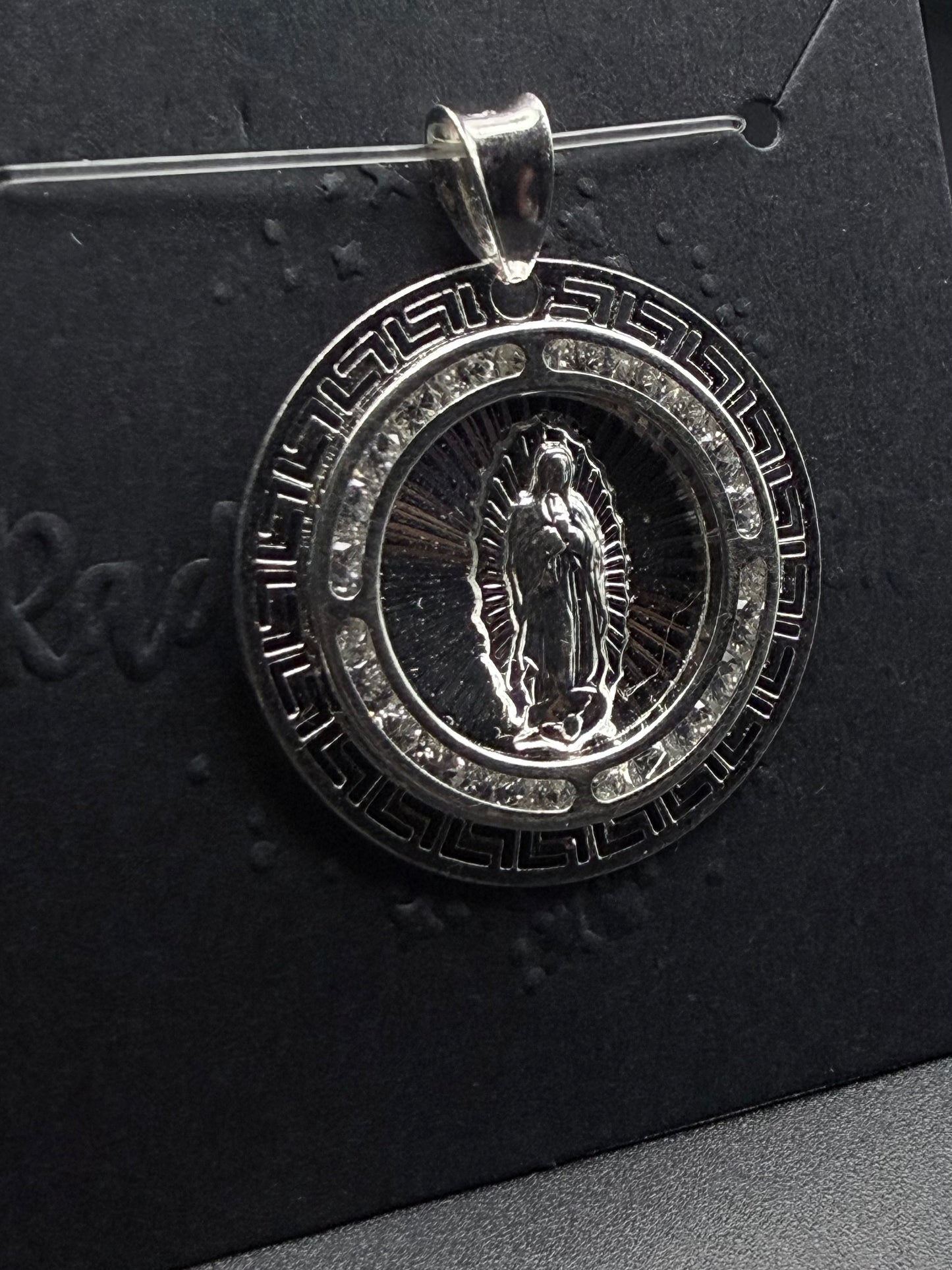 Virgen de Guadalupe Greek Key Pendant