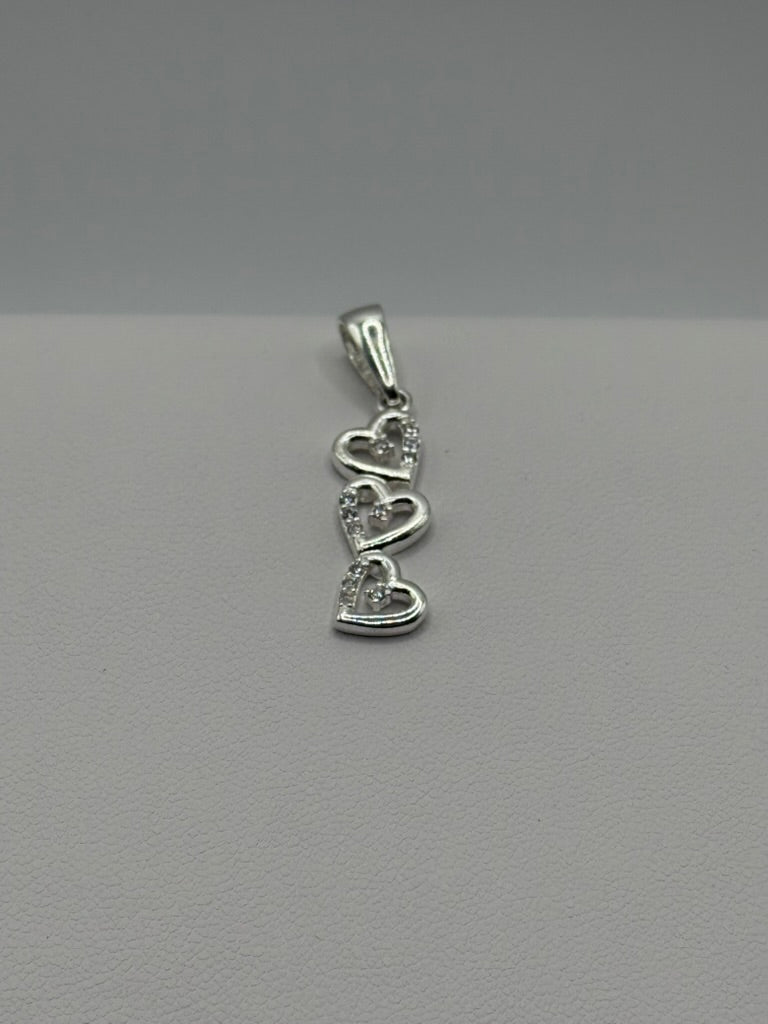 3 Cubic Zirconia Hearts