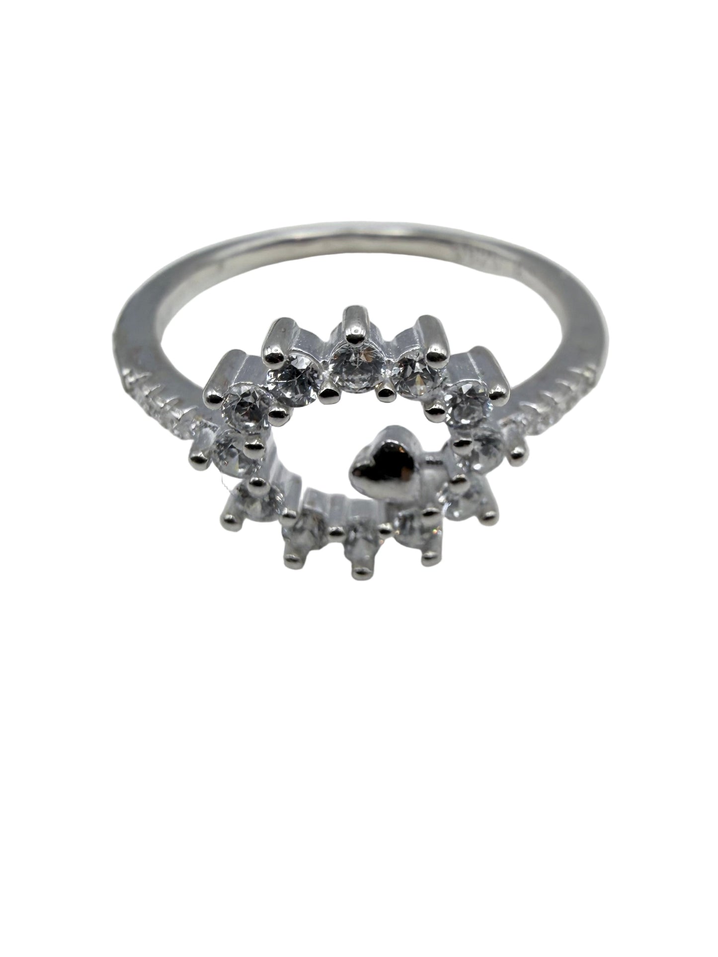 Circle Outline with Mini Heart Ring