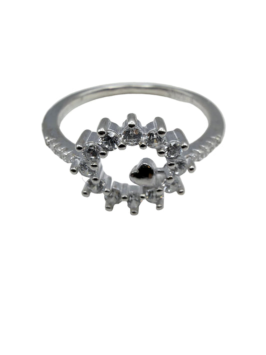 Circle Outline with Mini Heart Ring
