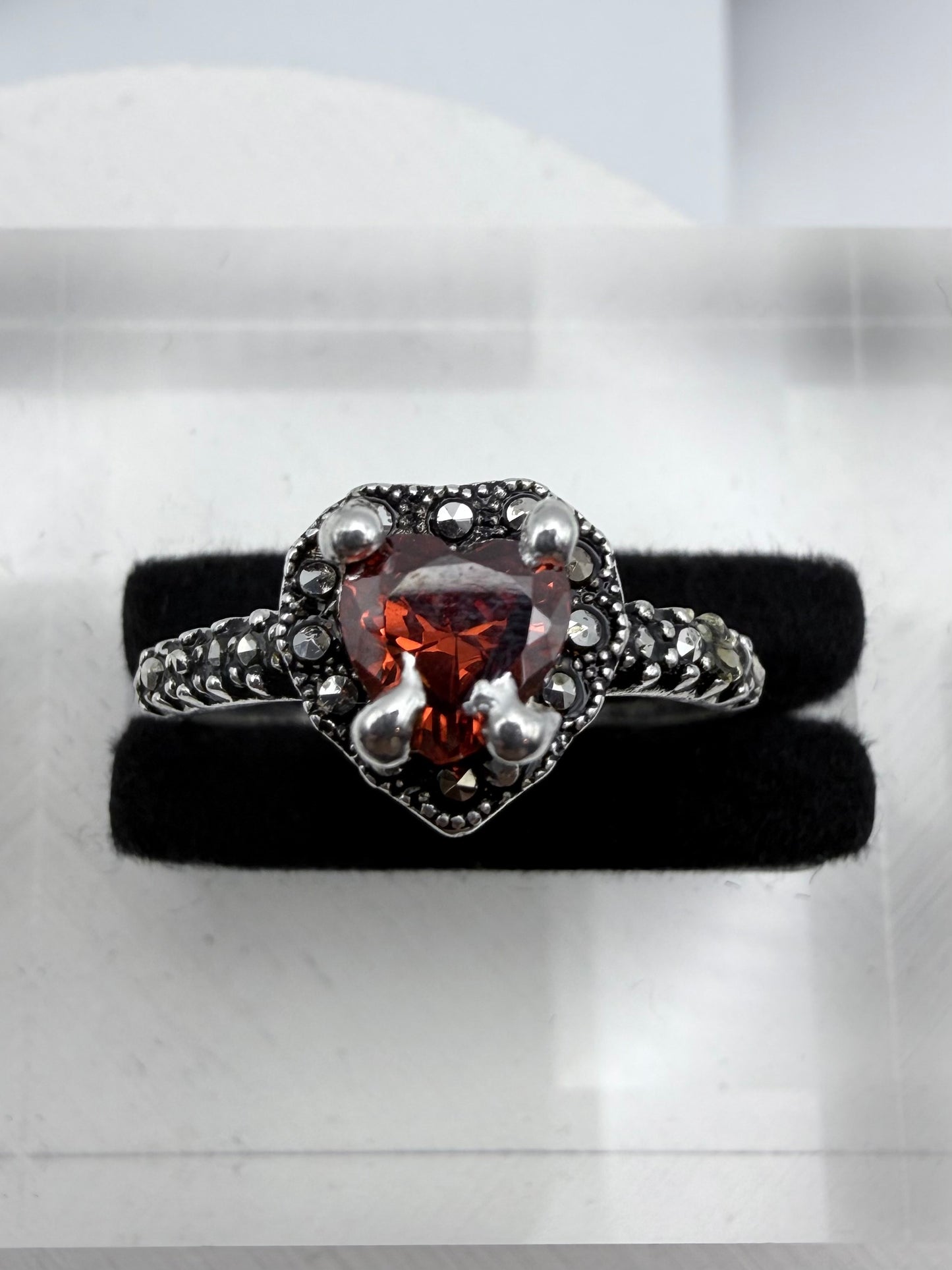 Heart with Marcasite Ring
