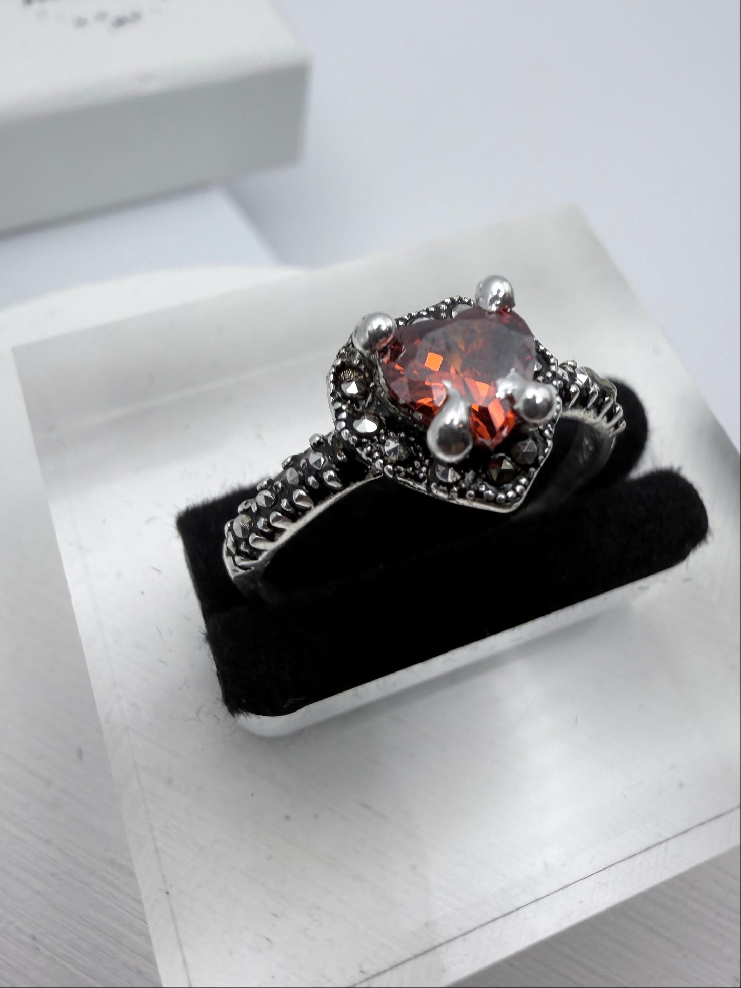 Heart with Marcasite Ring