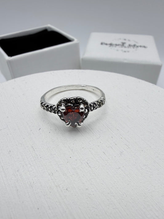 Heart with Marcasite Ring