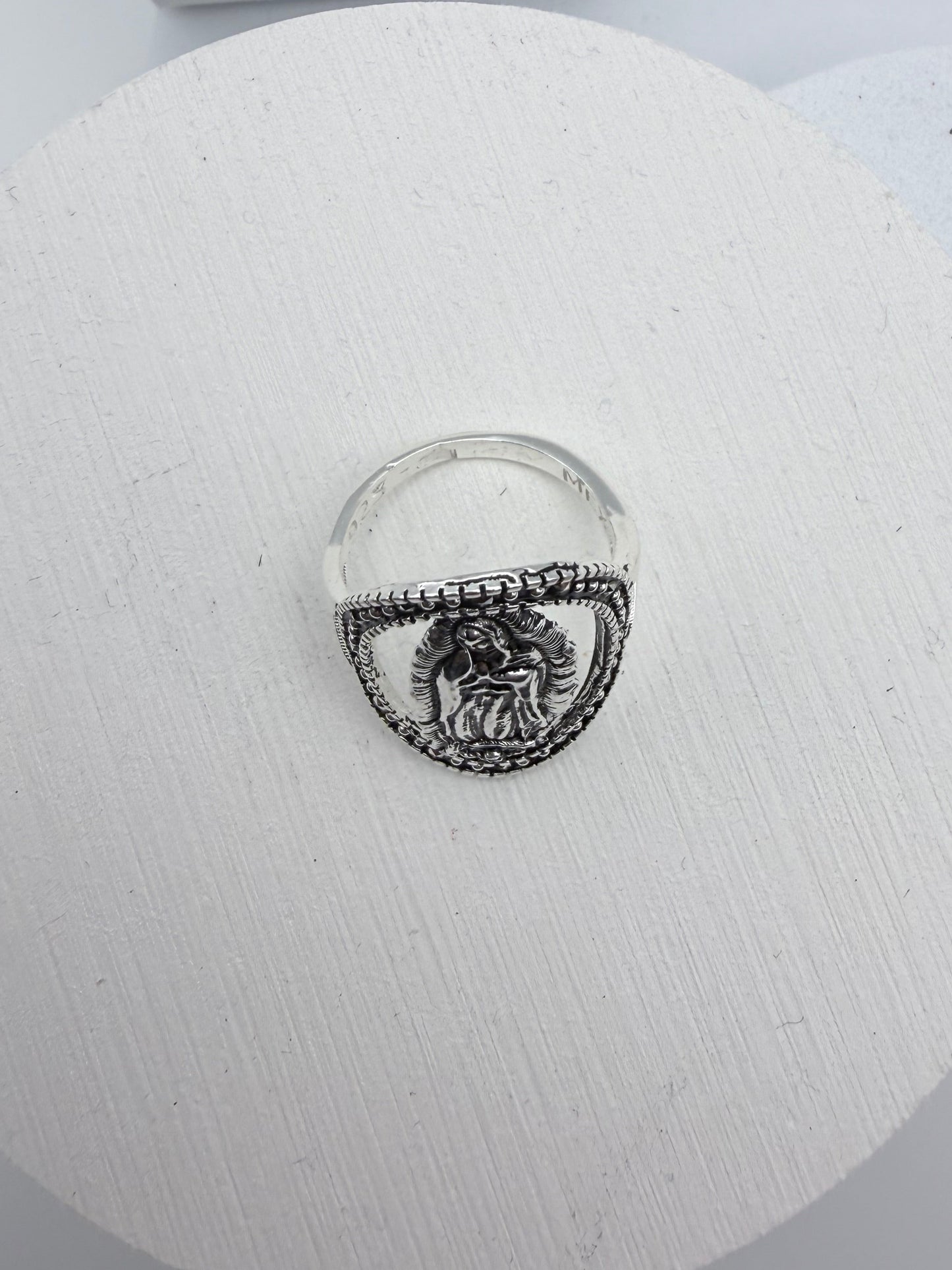 Virgin Mary Marcasite Rings