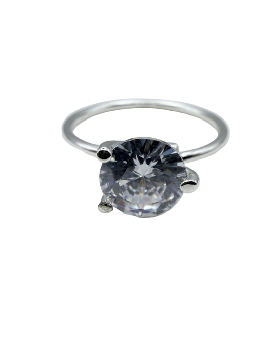 Large Plain CZ Ring