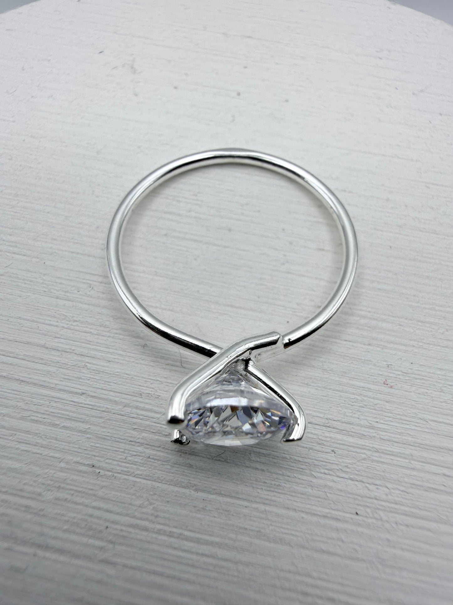 Large Plain CZ Ring