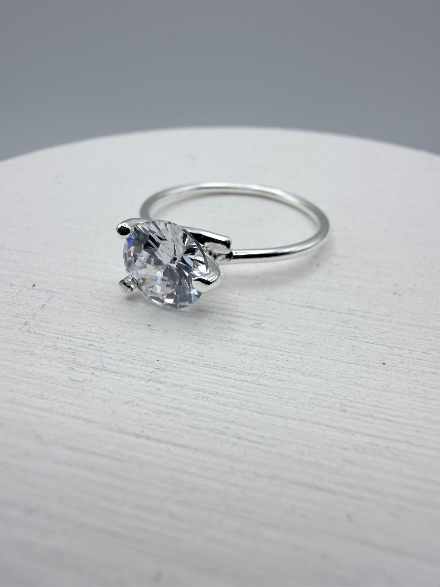 Large Plain CZ Ring