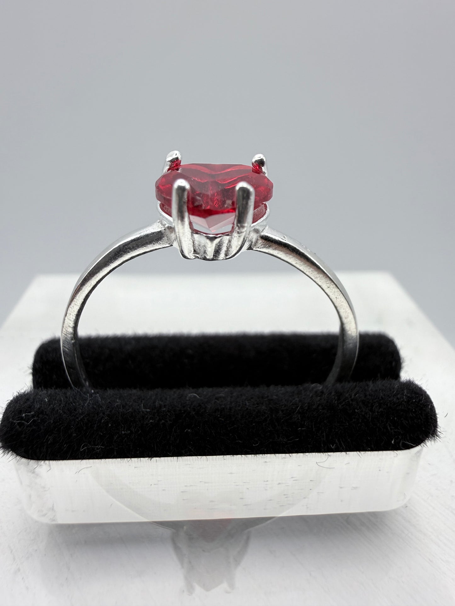 Plain Red Heart Ring