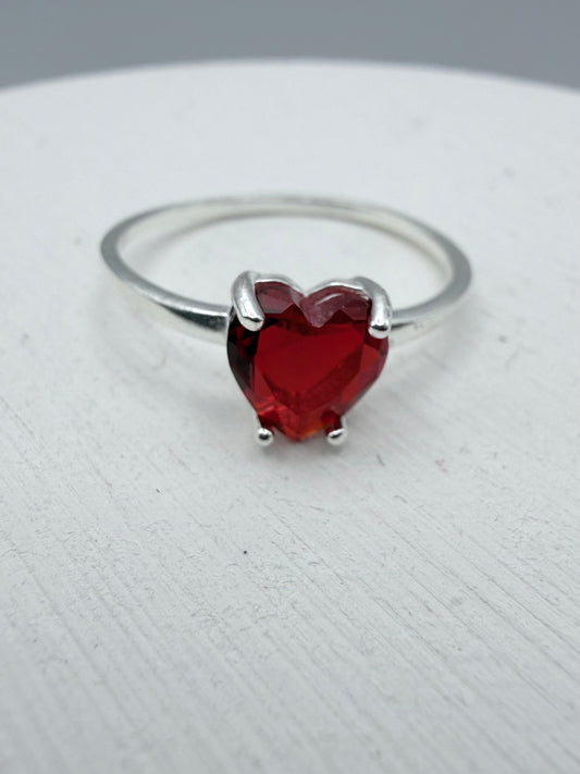 Plain Red Heart Ring