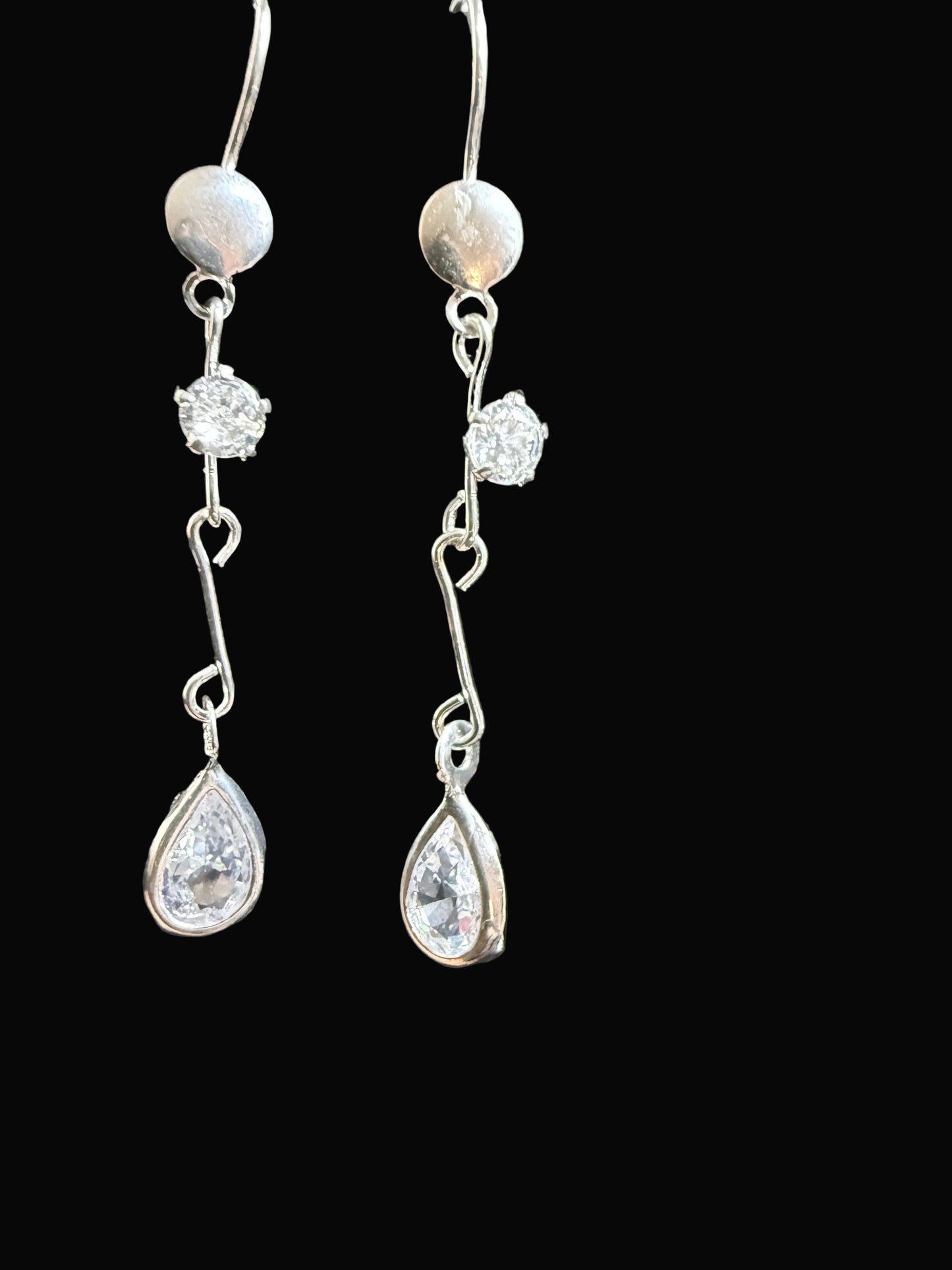 Fish Hook CZ Earrings