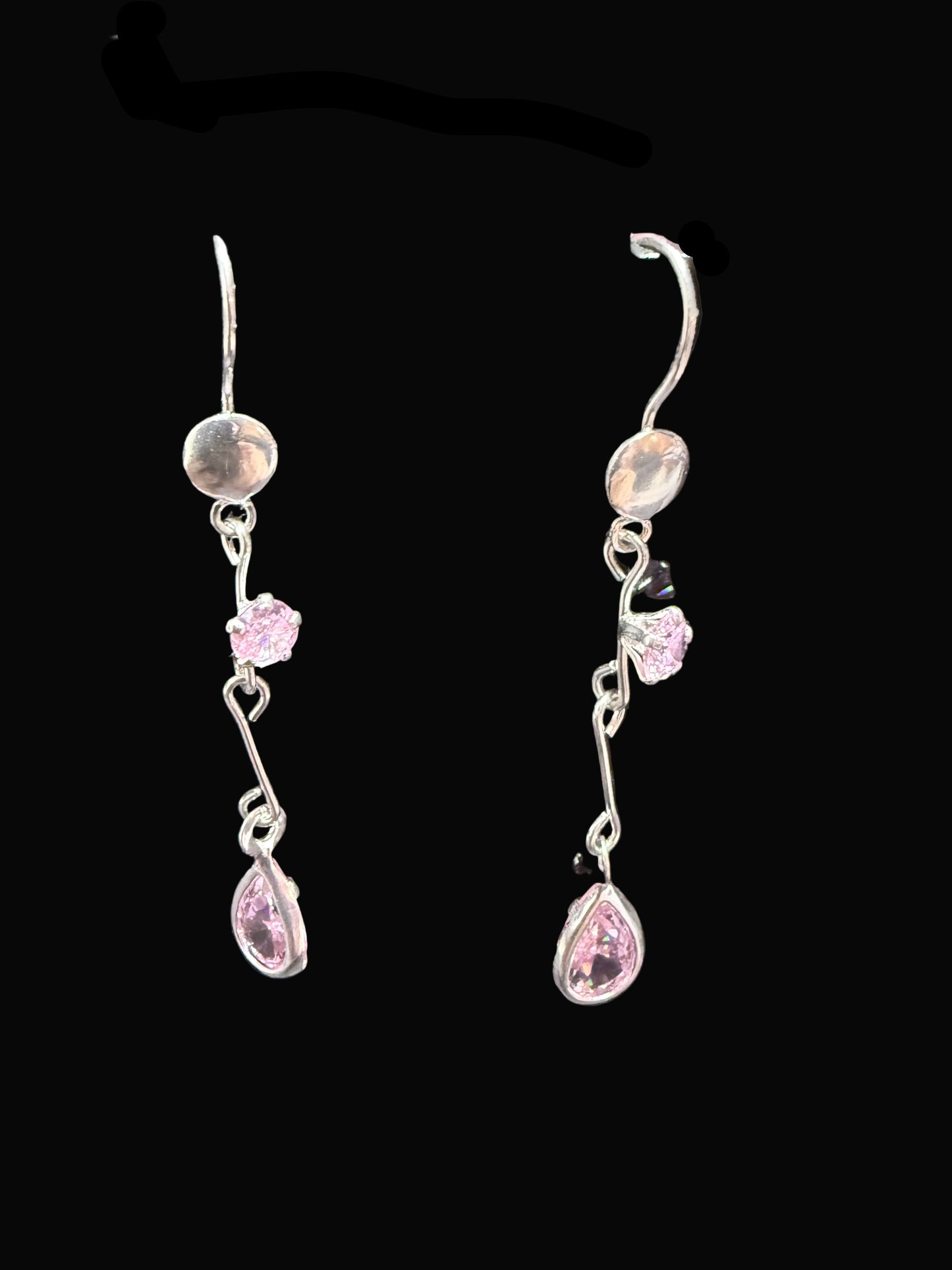 Fish Hook CZ Earrings